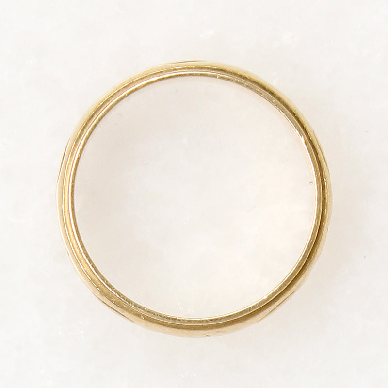 Stars & Hearts Substantial 14k Gold Band Size 8