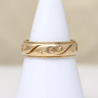 Stars & Hearts Substantial 14k Gold Band Size 8.5