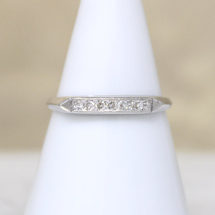 Chic Seven Diamond Platinum Wedding Band
