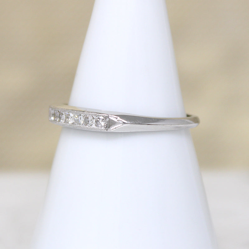 Chic Seven Diamond Platinum Wedding Band