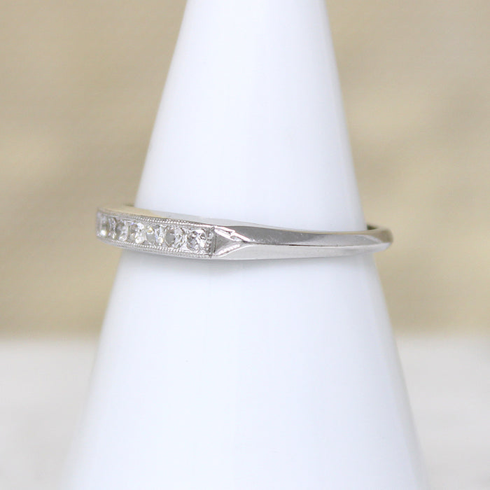 Chic Seven Diamond Platinum Wedding Band