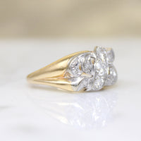 Swirling Two-Tone Gold & Diamond Ring
