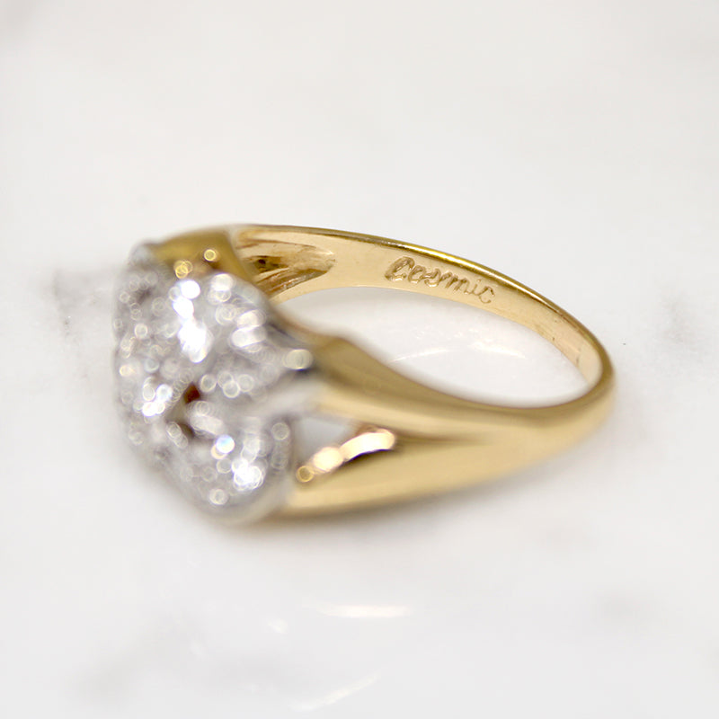 Swirling Two-Tone Gold & Diamond Ring