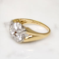 Swirling Two-Tone Gold & Diamond Ring