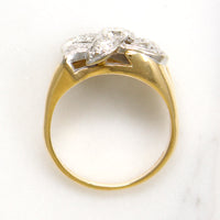 Swirling Two-Tone Gold & Diamond Ring