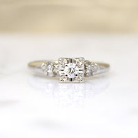 Sweet Vintage Diamond & White Gold Engagement Ring