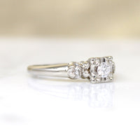 Sweet Vintage Diamond & White Gold Engagement Ring