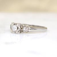 Sweet Vintage Diamond & White Gold Engagement Ring