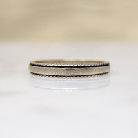 Unusual Tapered White Gold Band with a Twist