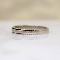 Unusual Tapered White Gold Band with a Twist