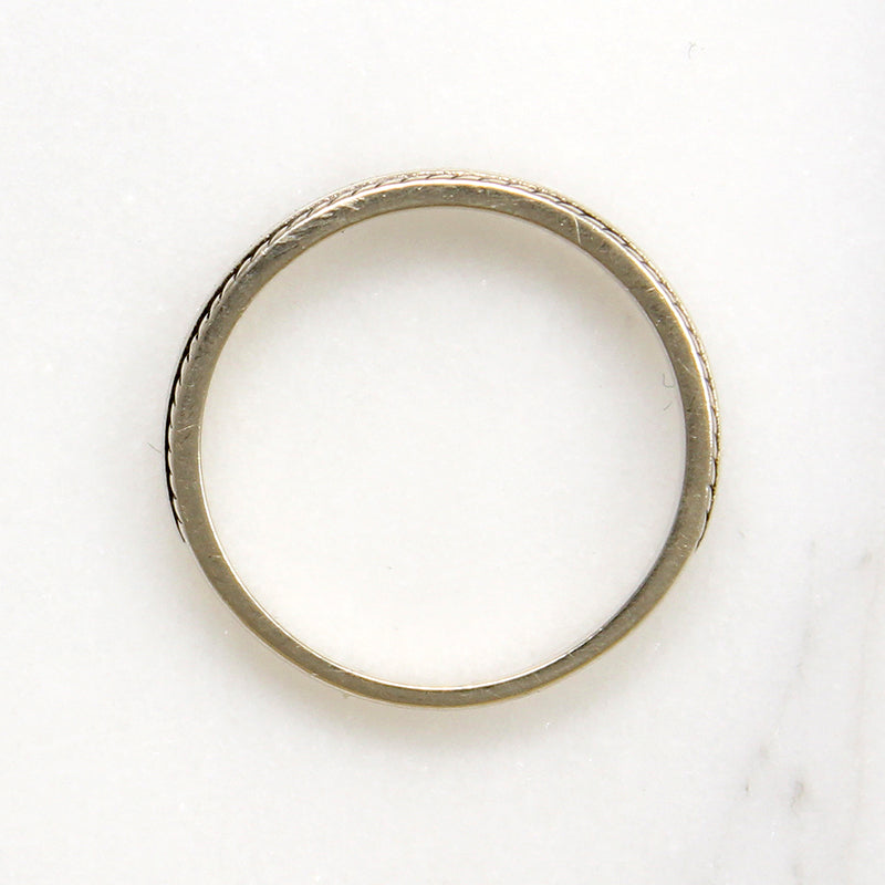Unusual Tapered White Gold Band with a Twist