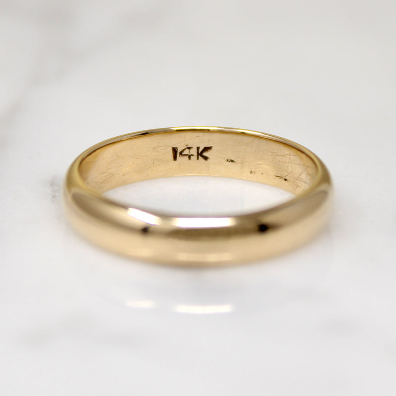 Glowing 14k Gold Half Round Wedding Band Size 8