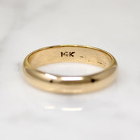 Glowing 14k Gold Half Round Wedding Band Size 8