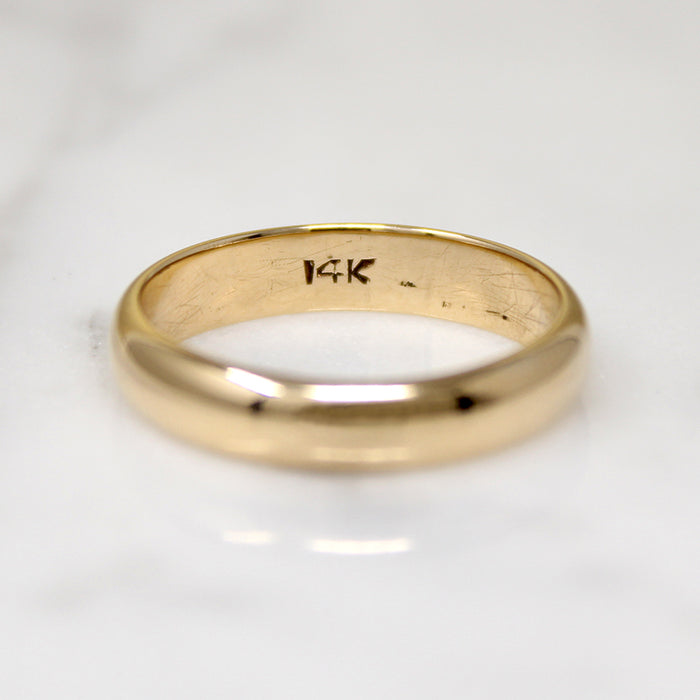 Glowing 14k Gold Half Round Wedding Band Size 8