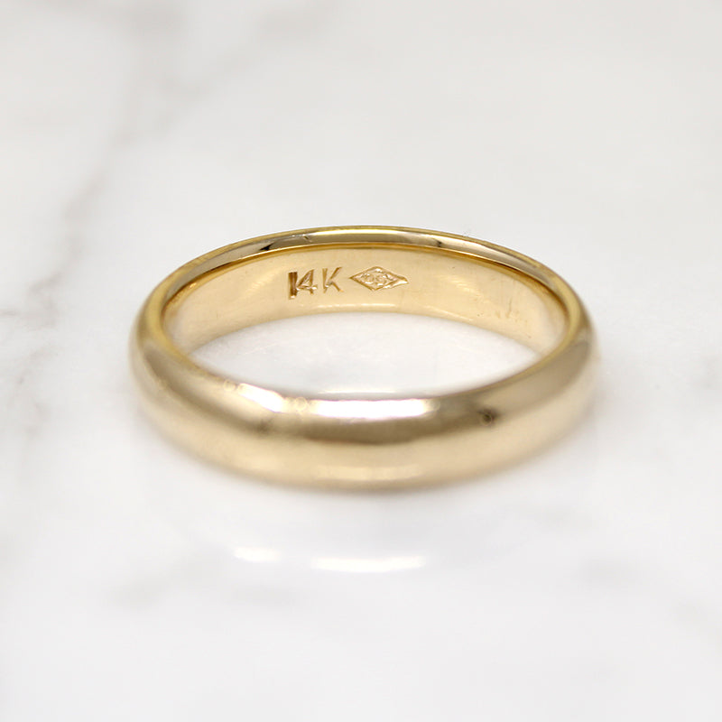 Half Round Comfort Fit 14k Gold Band Size 9
