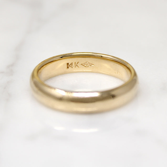Half Round Comfort Fit 14k Gold Band Size 9