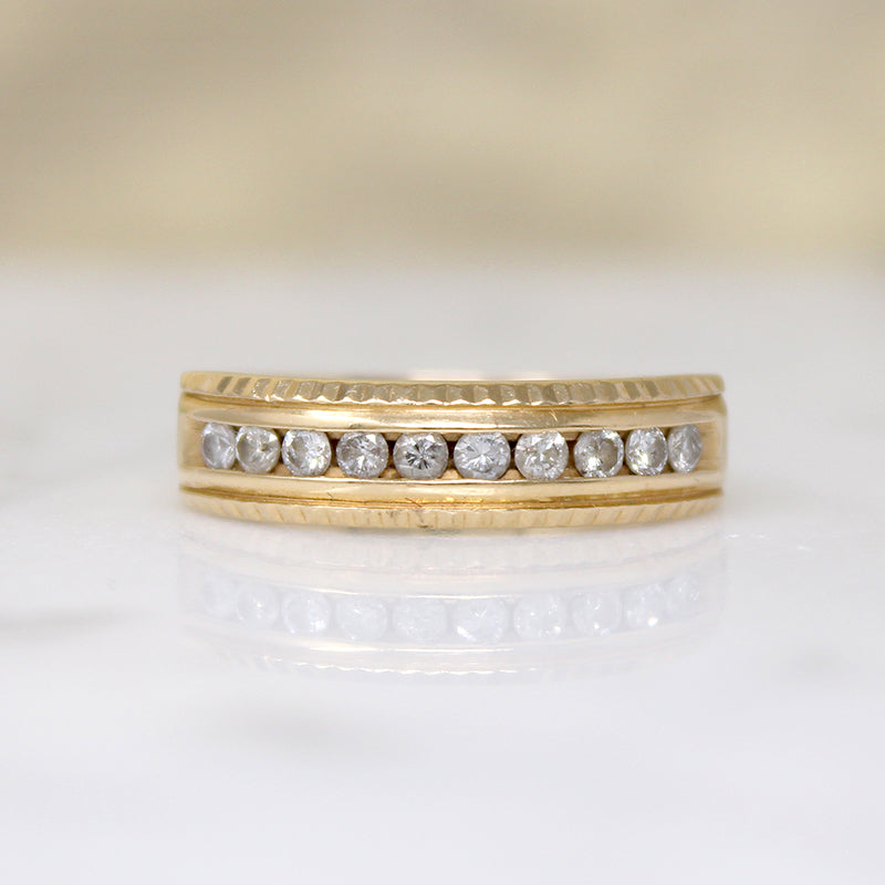 Ritzy 14k Gold & Ten Diamond Band 