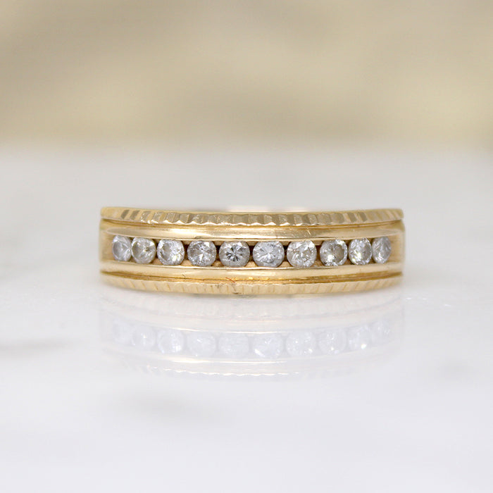 Ritzy 14k Gold & Ten Diamond Band 