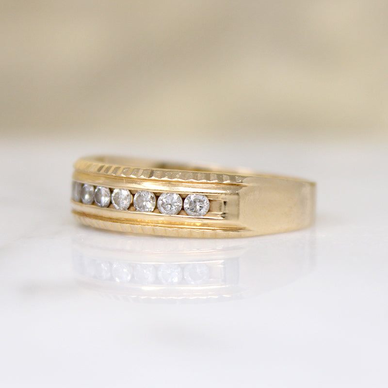 Ritzy 14k Gold & Ten Diamond Band 