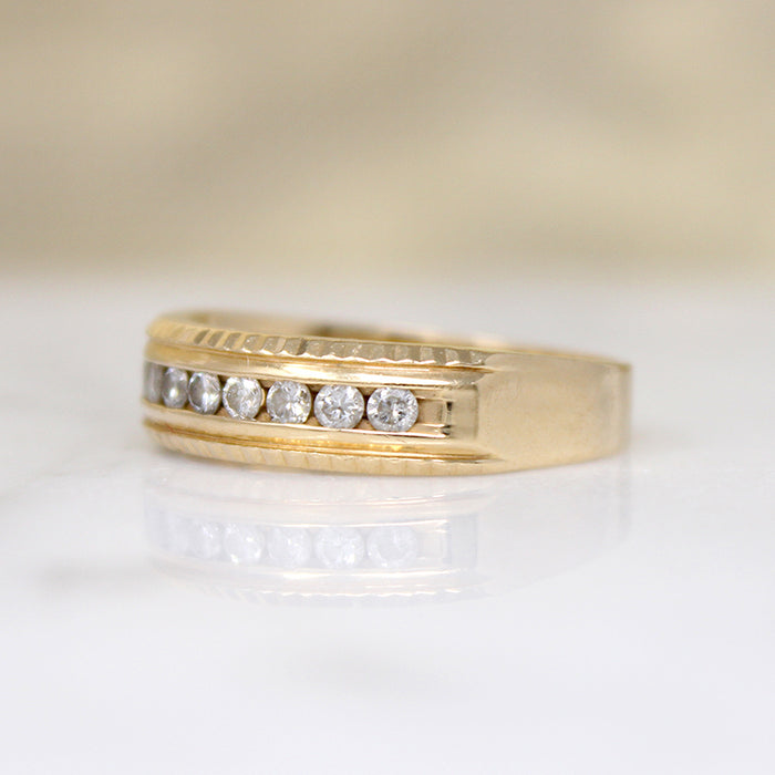 Ritzy 14k Gold & Ten Diamond Band 
