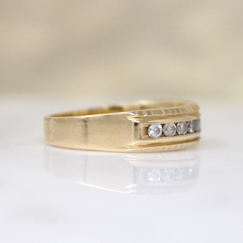 Ritzy 14k Gold & Ten Diamond Band 