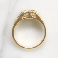 Swanky Gold Nugget Signet Ring with Diamond