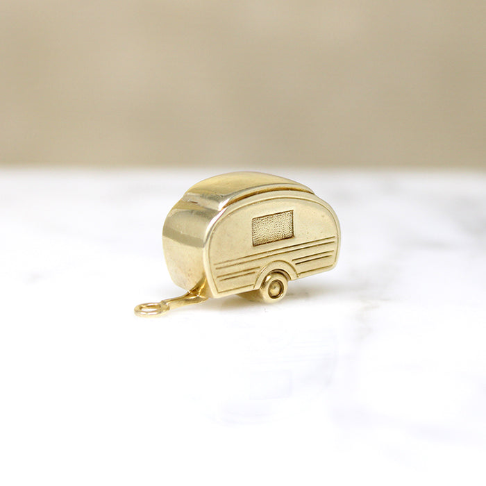 Adorable 14k Gold Retro Camper Charm