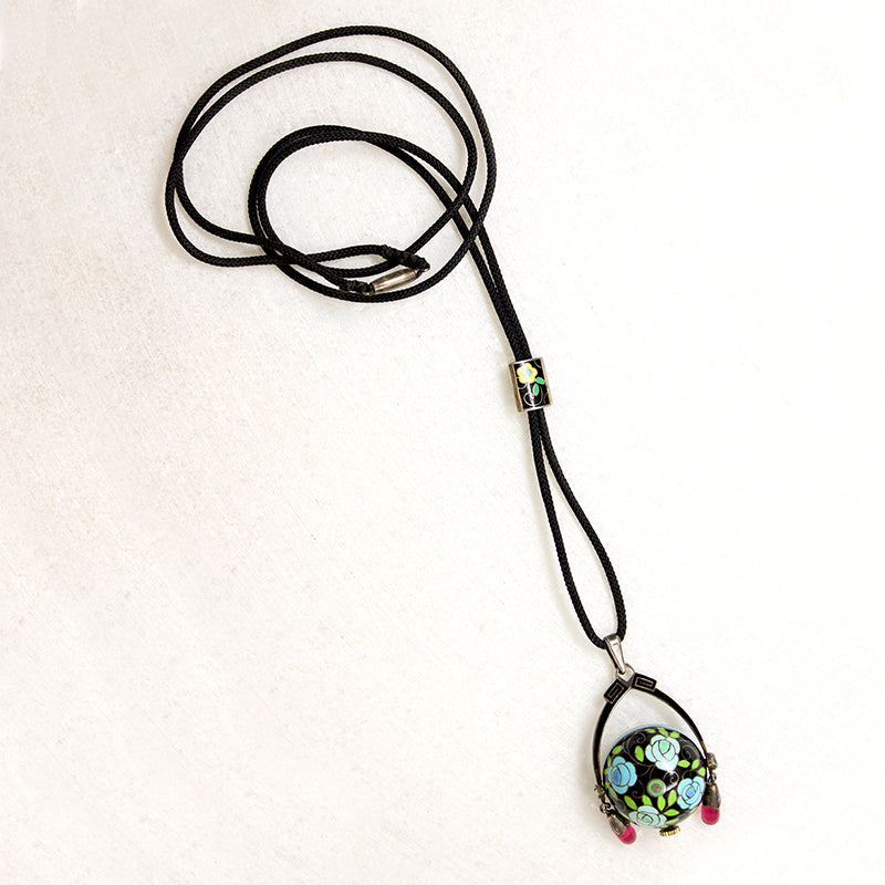 Fantastic Enameled Jazz Age Pendant Watch