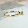 Eccentric Old Mine Cut Diamond in Dainty Gold Ring