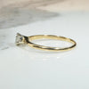 Eccentric Old Mine Cut Diamond in Dainty Gold Ring