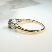 Trilogy Engagement Ring with Cognac Center Diamond