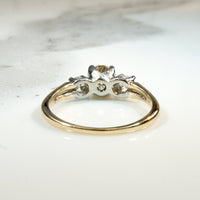 Trilogy Engagement Ring with Cognac Center Diamond