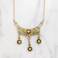 Dainty Diamond & Gold Floral Garland Necklace