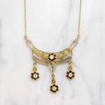 Dainty Diamond & Gold Floral Garland Necklace