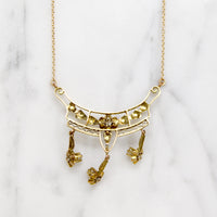 Dainty Diamond & Gold Floral Garland Necklace