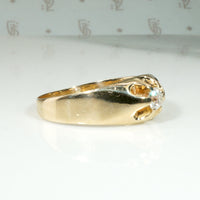 Old Mine Cut Diamond in Size 10.5 Gold Belcher Band