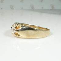 Old Mine Cut Diamond in Size 10.5 Gold Belcher Band