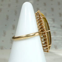 Modernist Tigers Eye Navette Ring from ESEMCO
