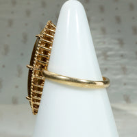 Modernist Tigers Eye Navette Ring from ESEMCO