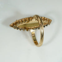 Modernist Tigers Eye Navette Ring from ESEMCO