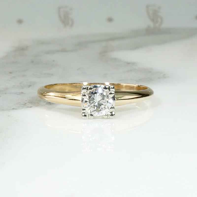 Classic 1940s Diamond Solitaire Engagement Ring