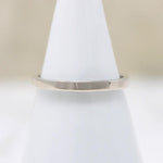 Slender Flat Wedding Band in White Gold