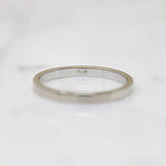 Slender Flat Wedding Band in White Gold