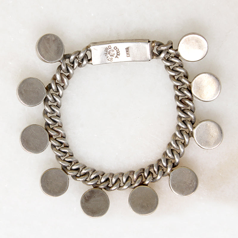 Edgy Mexican Sterling Ball & Chain Bracelet