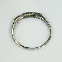 Slim Five Diamond Retro Band in White Gold