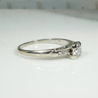 Classic 1940s Diamond Engagement Ring in White Gold