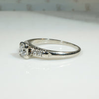 Classic 1940s Diamond Engagement Ring in White Gold