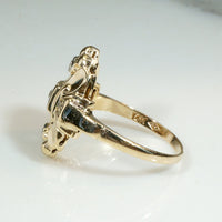 Diamond Art Deco Dinner Ring in Two-Tone Gold