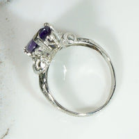 Decadent Amethyst Marquise in Engraved Deco Ring