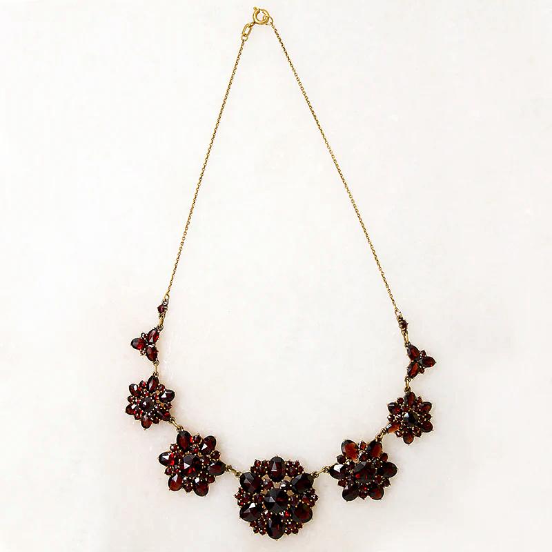 Decadent Dark Sparkle German Garnet Necklace